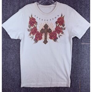 Affliction Black Label Crimson Thorn La Catrina T-Shirt Men's Size Small Y2K